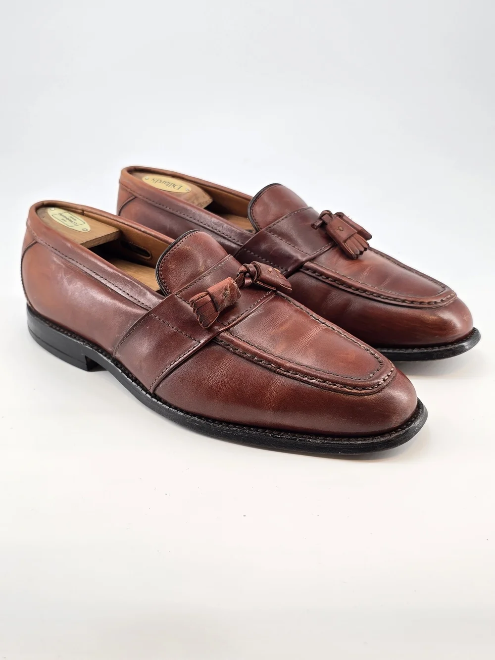 Allen Edmonds Chestnut Brown Leather Tassel Loafers 10 D Biscayne